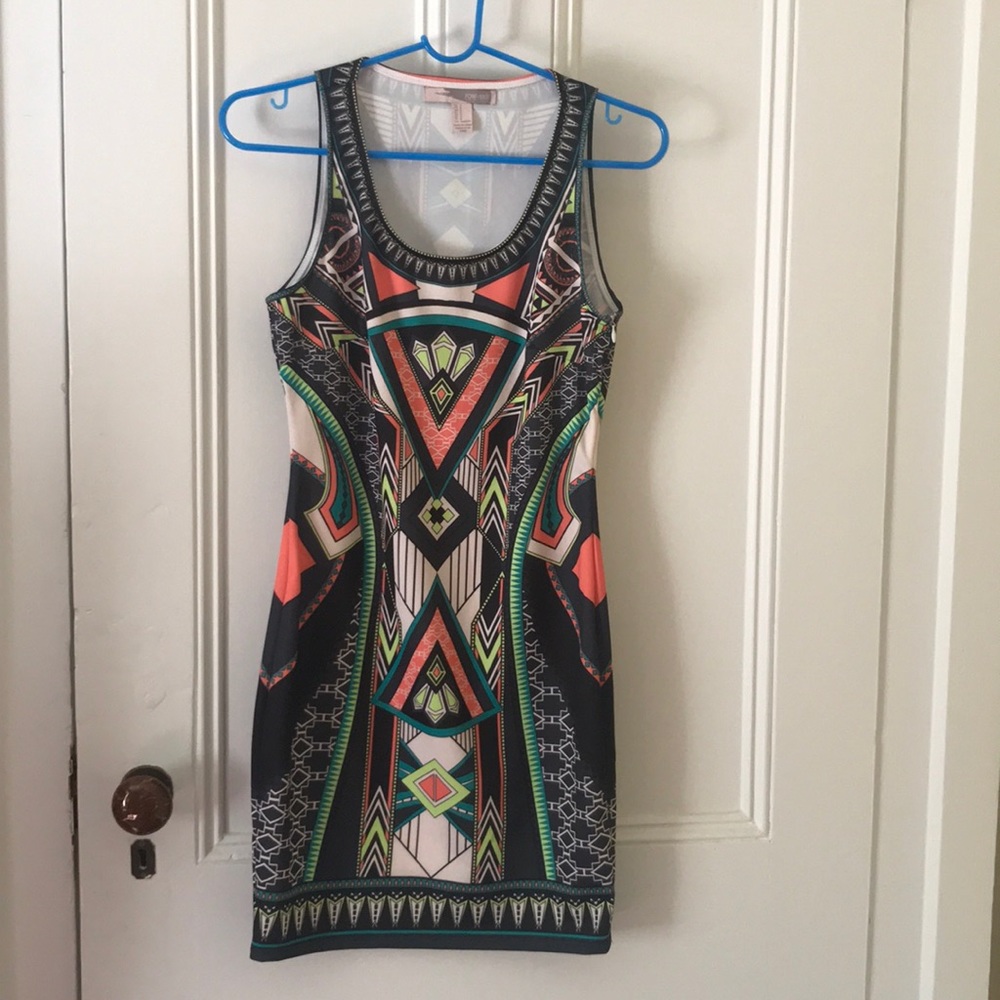 Forever 21 bodycon print dress